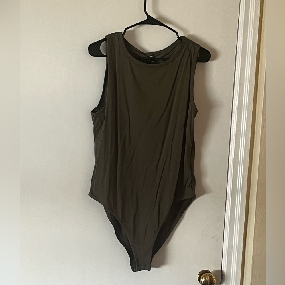 Olive Green High Neck Bodysuit